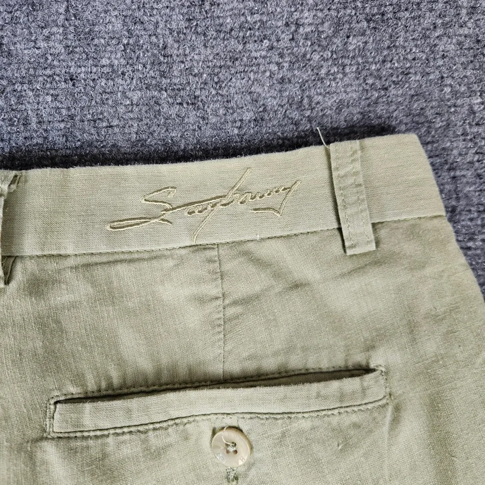 Steve Harvey Celebrity Edition Sage Green Linen Cotton Pleated Trousers 32x30